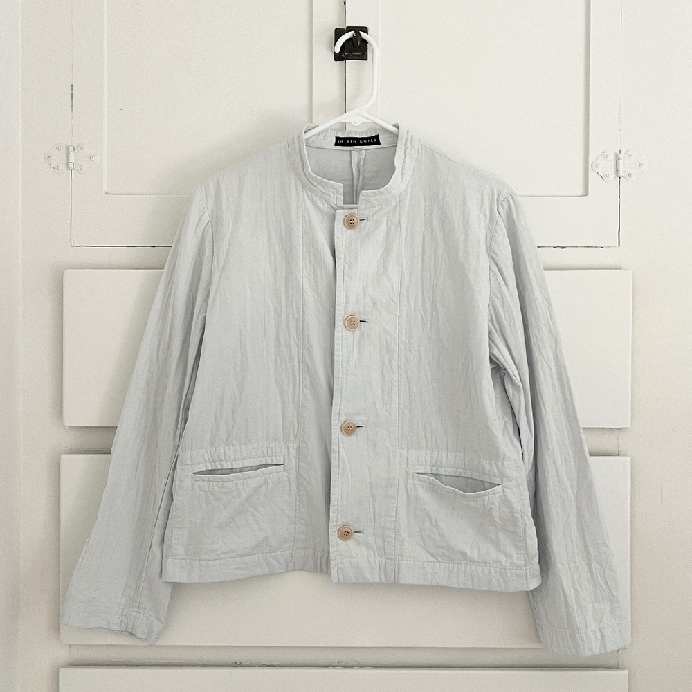 Shirin Guild Cotton Jacket Light Blue Boxy Fit Medium